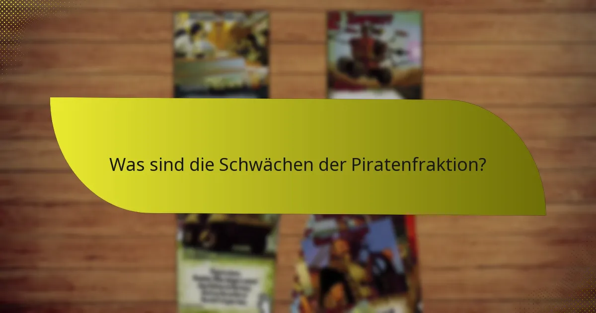 Was sind die Schwächen der Piratenfraktion?