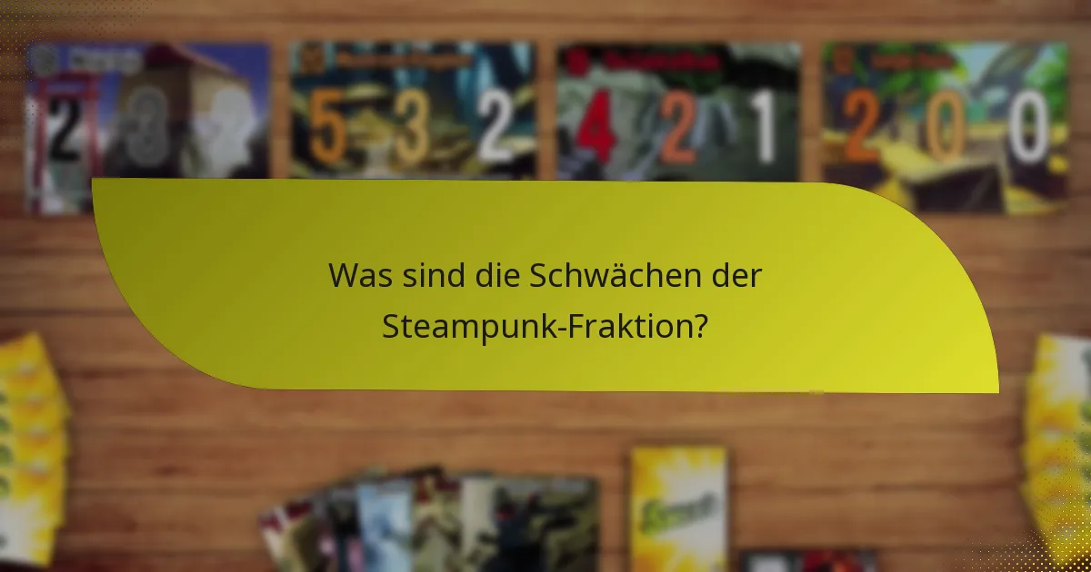 Was sind die Schwächen der Steampunk-Fraktion?
