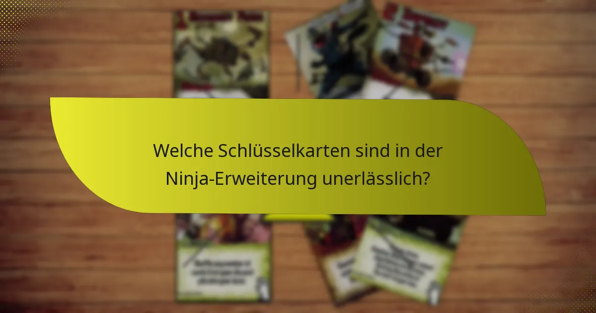 Welche Schlüsselkarten sind in der Ninja-Erweiterung unerlässlich?