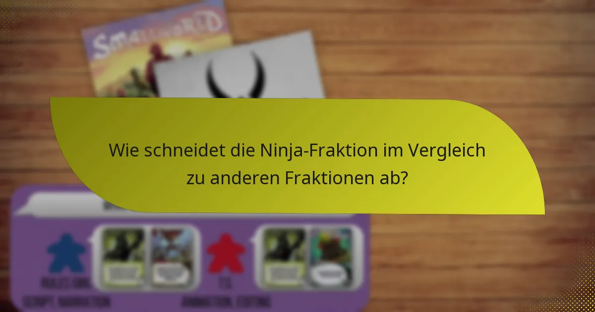 Wie schneidet die Ninja-Fraktion im Vergleich zu anderen Fraktionen ab?